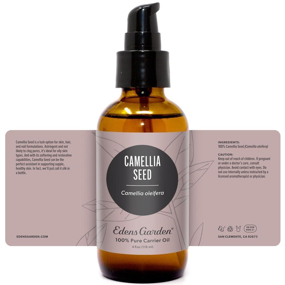 Edens Garden Camellia Seed Carrier Oil- 100% Pure Premium Cold Pressed & Hexane Free, Natural Moisturizer for Face, Skin, Hair, Scalp & Nail Care, Diluting Essential Oils & Massage 118 ml (4 fl oz) - görsel 3