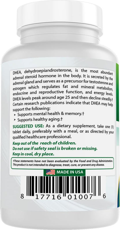 Best Naturals DHEA 25mg Supplement 240 Tablets – Supports Balanced Hormone Levels for Men & Women – Promotes Healthy Aging – USA Manufactured