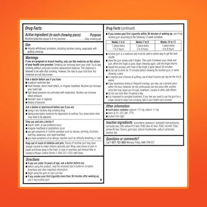 Rugby Polacrilex 4mg Nicotine Gum - Original Flavor, Quit Smoking and Vaping Aid, Sugar-Free, 110 Count (1-Pack)