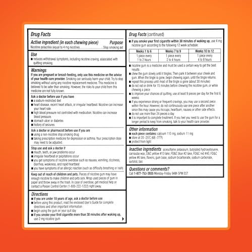Rugby Polacrilex 4mg Nicotine Gum - Original Flavor, Quit Smoking and Vaping Aid, Sugar-Free, 110 Count (1-Pack) - görsel 13