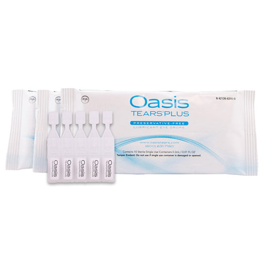 Oasis TEARS PLUS Preservative-Free Lubricant Eye Drops, 30 Containers, 0.3 mL/0.01 FL OZ