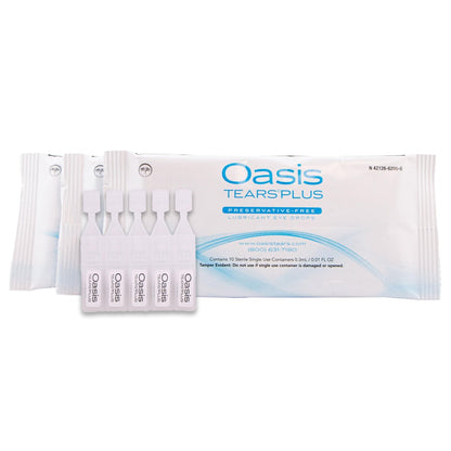 Oasis TEARS PLUS Preservative-Free Lubricant Eye Drops, 30 Containers, 0.3 mL/0.01 FL OZ