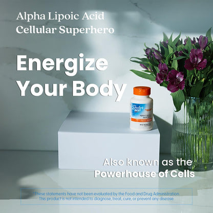 Doctor's Best Alpha Lipoic Acid Supplement 300mg - Alpha-Lipoic Acid Caps for Men & Women, ALA Antioxidant Support for Nerve Health, Aids in Cellular Function, Non GMO, Gluten Free - 180 Veg Capsules