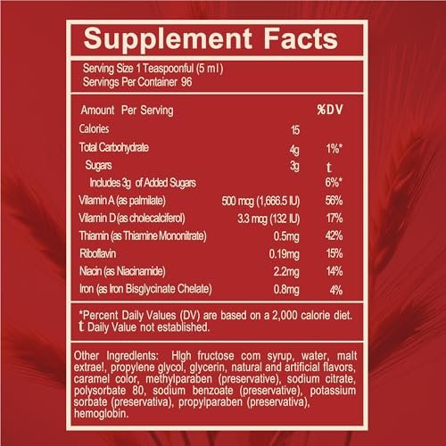 Malt and Hemoglobin Extract - Nutritional Supplement for Energy & Vitality (16 Fl Oz/Pack of 1) - görsel 4