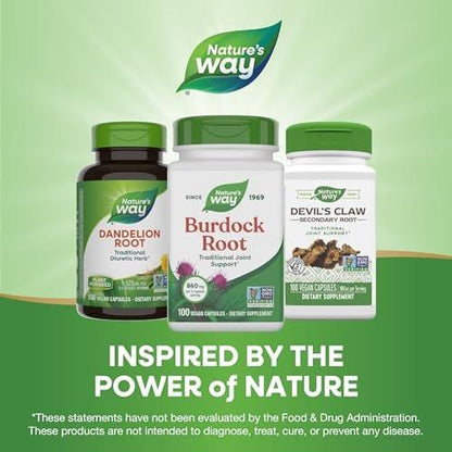 Nature's Way Burdock Root, Traditional Joint Support*, 100 Vegan Capsules (Packaging May Vary)