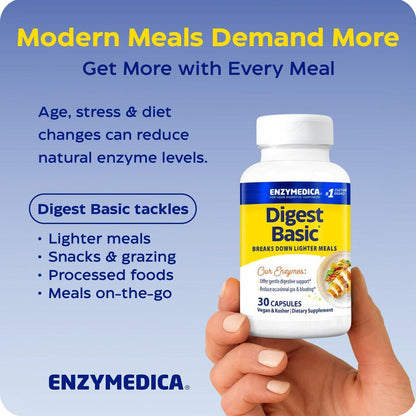 Enzymedica Digest Basic Essential Full Spectrum Digestive Enzymes, 90 Capsules