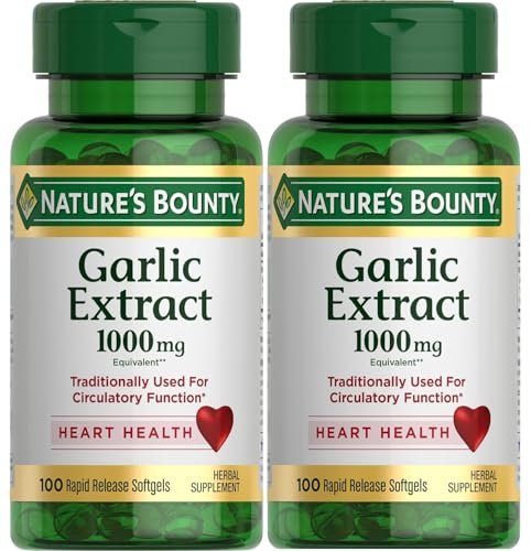 Nature's Bounty Garlic Extract 1000 mg Softgels, 100 Count (Pack of 2) - görsel 1
