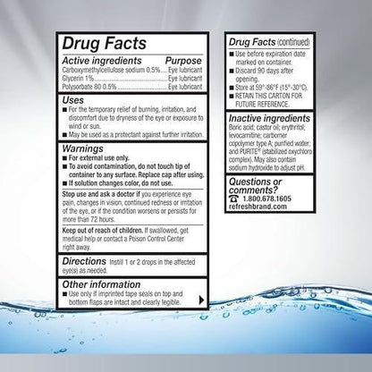 Refresh Optive Advanced Lubricant Eye Drops Artificial Tears, 0.33 fl oz (10 mL), 1 Count
