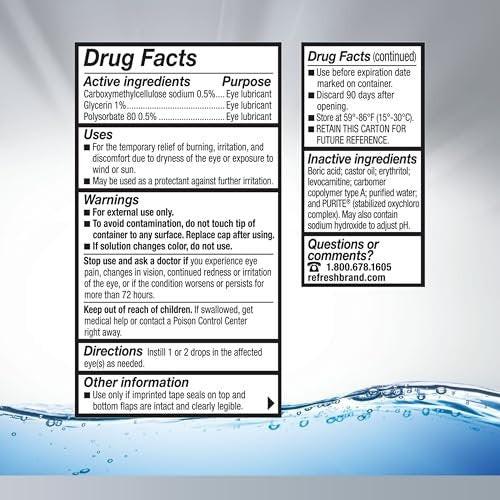 Refresh Optive Advanced Lubricant Eye Drops Artificial Tears, 0.33 fl oz (10 mL), 1 Count - görsel 6