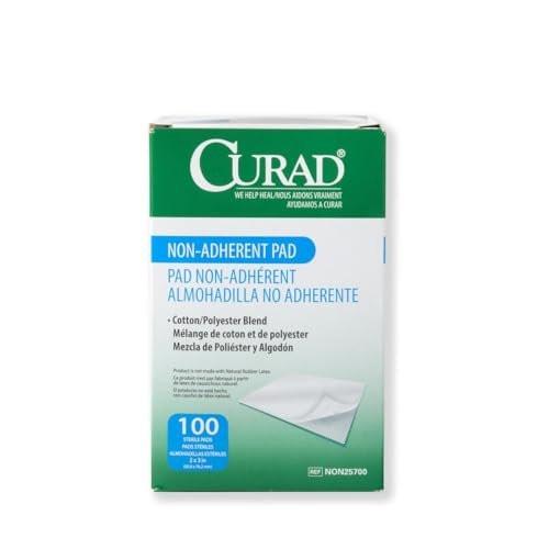 Curad Sterile Nonadherent Pad, Soft, Perforated, Absorbent, Cotton/Polyester, 2" x 3", Sterile, 100 pads - görsel 9
