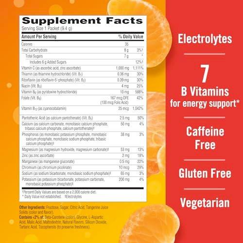 Emergen-C 1000mg Vitamin C Immune Support Powder Tangerine 30CT includes Zinc, Manganese, 7 B Vitamins and Electrolytes - görsel 4