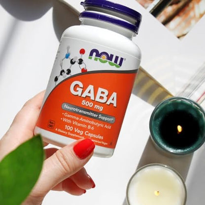NOW Gaba 500mg, 100 Veg Capsules