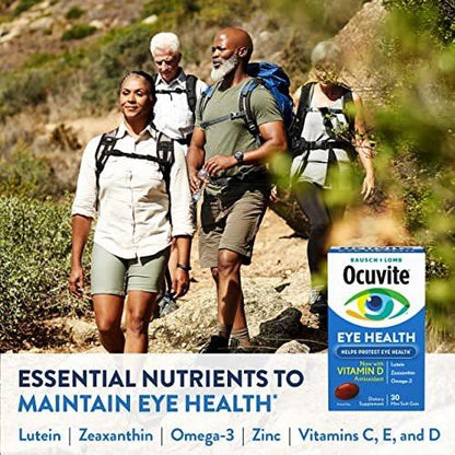 Ocuvite Eye Performance Vitamin & Mineral Supplement, Lutein and Zeaxanthin Supplements, Vitamins C, D, E, Zinc, and Omega-3, Helps Protect Eyes from Sun and Blue Light, 30 Softgels