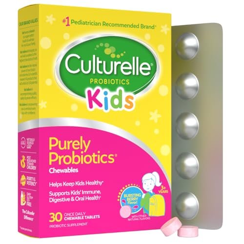 Culturelle Kids Chewable Daily Probiotic for Kids, Ages 3+, 30 Count, #1 Pediatrician-Recommended Brand, Natural Berry Flavored Daily Probiotics for Digestive Health, Oral Care & Immune Support - görsel 2