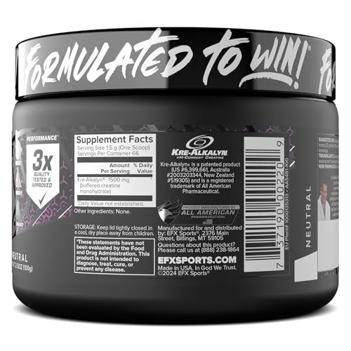 EFX Sports Kre-Alkalyn EFX Powder | pH Correct Creatine Monohydrate Powder Supplement | Strength, Muscle Growth & Performance | 66 Servings (Unflavored) - görsel 9