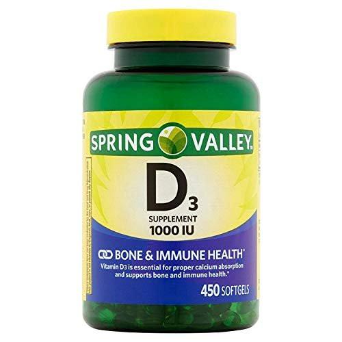 Spring Valley Vitamin D-3 1000 IU, 450 Softgels - görsel 1