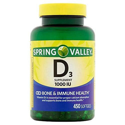 Spring Valley Vitamin D-3 1000 IU, 450 Softgels