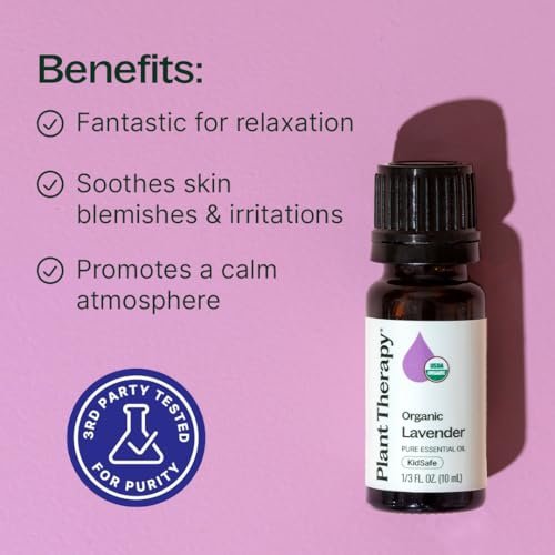 Plant Therapy Organic Lavender Essential Oil 100% Pure, USDA Certified Organic, Undiluted, Natural Aromatherapy, Therapeutic Grade 10 mL (1/3 oz) - görsel 4