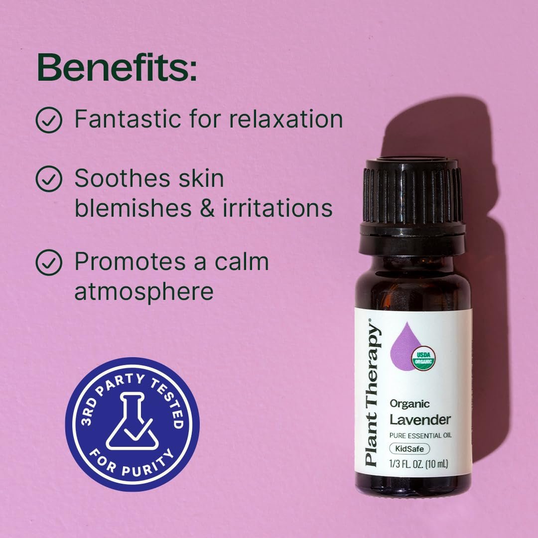Plant Therapy Organic Lavender Essential Oil 100% Pure, USDA Certified Organic, Undiluted, Natural Aromatherapy, Therapeutic Grade 10 mL (1/3 oz) - görsel 3