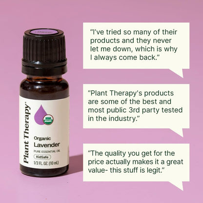 Plant Therapy Organic Lavender Essential Oil 100% Pure, USDA Certified Organic, Undiluted, Natural Aromatherapy, Therapeutic Grade 10 mL (1/3 oz)