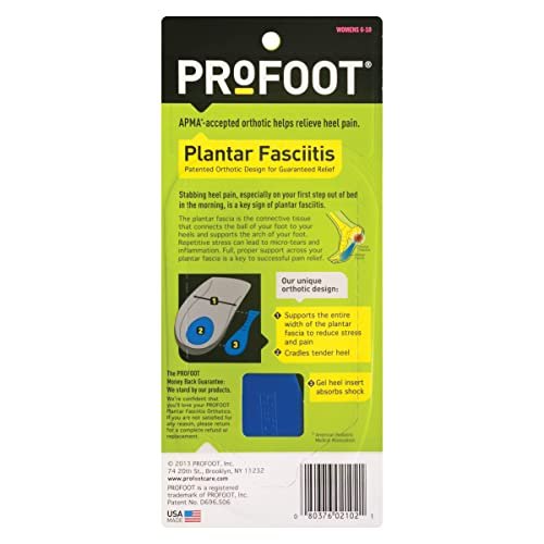 PROFOOT Plantar Fasciitis Orthotic Insoles for Women (Sizes 6-10) – Gel Shoe Inserts for Instant Heel Pain Relief and Arch Support – 1 Pair of Heel Pads - görsel 2