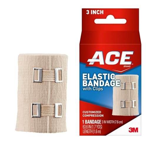 ACE 3 Inch Elastic Bandage with Clips, Beige, Great for Elbow, Ankle, Knee and More, Ideal for Sports, Comfortable Design with Soft Feel, Wash and Reuse - görsel 12