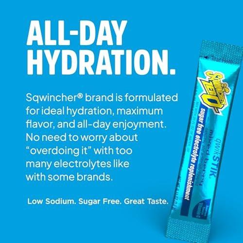 Sqwincher Zero Qwik Stik, Mixed Berry, Sugar Free, Low Calorie, Low Sodium Electrolyte Powder Hydration Drink Mix, .11 oz Packet (Pack of 50) - görsel 10