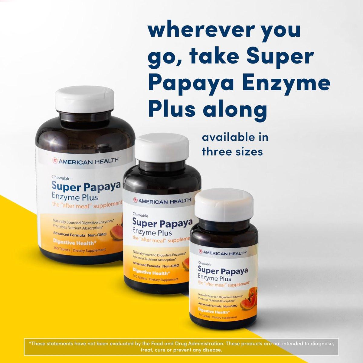 American Health Products Super Papaya Enzyme Plus 360 Tablets - görsel 1