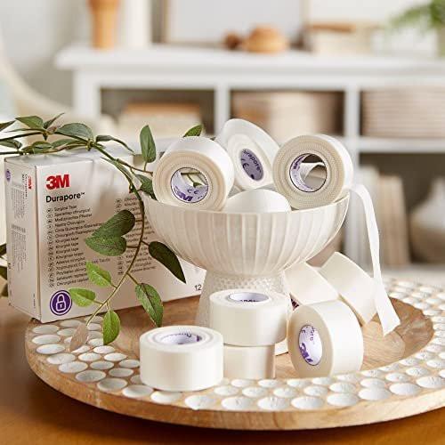 3M Durapore Medical Tape, Non-Sterile, Silk-Like Cloth, White, 1 in x 10 yds, 12 Rolls, 1 Pack - görsel 13