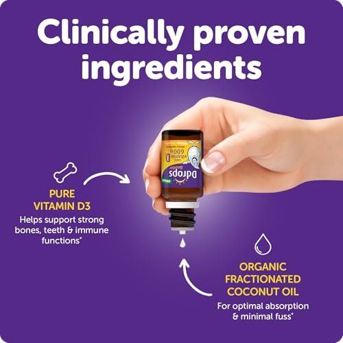 Ddrops Kids Booster 600IU 100 Drops - Daily Liquid Vitamin D for Kids. Support Strong Bones & Immune System in Children. No Preservatives, No Sugar, Non-GMO, Allergy-Friendly - görsel 12