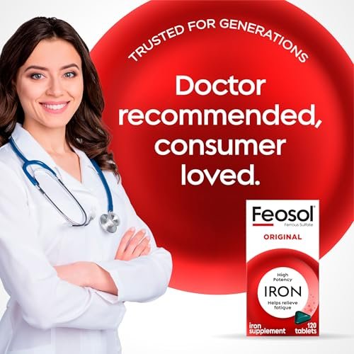 Feosol Original Iron Supplement Tablets, Non-heme, 65mg Iron per Pill, 1 Per Day, 120ct, 4 Month Supply, for Energy and Immune System Support, Made in USA - görsel 10