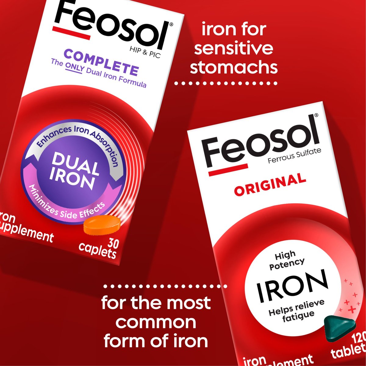 Feosol Original Iron Supplement Tablets, Non-heme, 65mg Iron per Pill, 1 Per Day, 120ct, 4 Month Supply, for Energy and Immune System Support, Made in USA - görsel 7