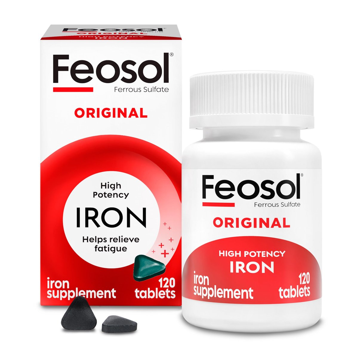 Feosol Original Iron Supplement Tablets, Non-heme, 65mg Iron per Pill, 1 Per Day, 120ct, 4 Month Supply, for Energy and Immune System Support, Made in USA - görsel 1