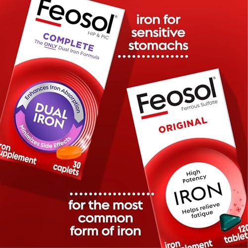 Feosol Original Iron Supplement Tablets, Non-heme, 65mg Iron per Pill, 1 Per Day, 120ct, 4 Month Supply, for Energy and Immune System Support, Made in USA - görsel 8