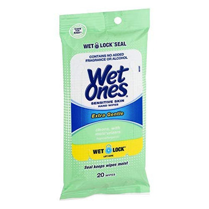 Wet Ones Sensitive Skin 20ct - Gentle Hand Sanitizing Wipes