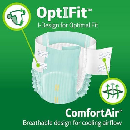 FitRight Adult Incontinence Briefs with Tabs, Heavy Absorbency, 2XL, 60" to 70", 20 Count