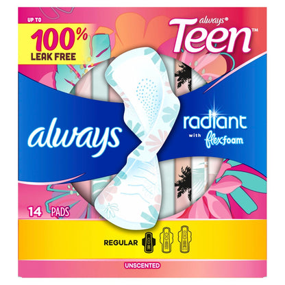 Always Radiant Teen Pads, Size 3, Extra – 60 Count Value Pack: Includes 3 packs of 20 pads, ensuring you have – Image 17