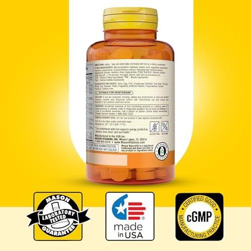 MASON NATURAL Mini Multi Vitamins with Iron, Vitamins A, C, D, E, B1, B2, B3, B6, B12, Folate and Calcium for Overall Health, 1 Year Supply - görsel 11