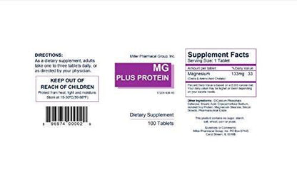 Mg Plus Protein Miller, 100 tabs 133Mg