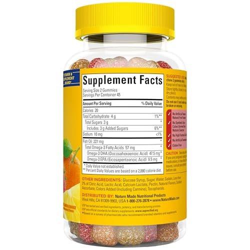 Nature Made Fish Oil Omega 3 Gummies, Omega 3 Fish Oil Supplements, Healthy Heart Support, 90 Gummies, 45 Day Supply - görsel 12