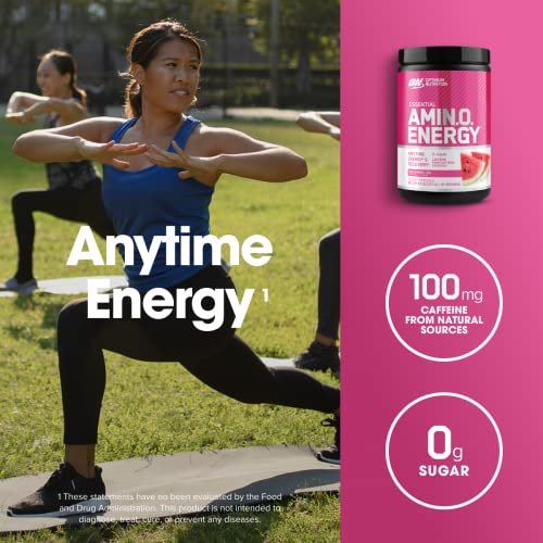 Optimum Nutrition Amino Energy – Pre-Workout mit grünem Tee, BCAA, Aminosäuren, keto-freundlich, grüner Kaffee-Extrakt, Energiepulver – Wassermelone, 30 Portionen (Verpackung kann variieren) - görsel 11