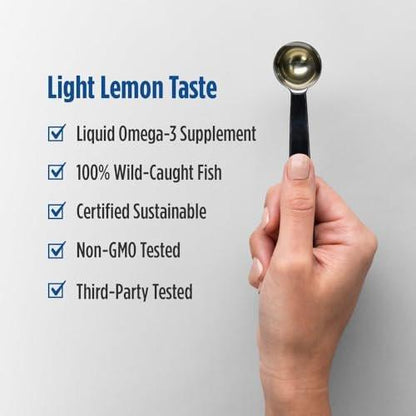 Nordic Naturals Omega-3, Lemon Flavor - 8 oz - 1560 mg Omega-3 - Fish Oil - EPA & DHA - Immune Support, Brain & Heart Health, Optimal Wellness - Non-GMO - 48 Servings