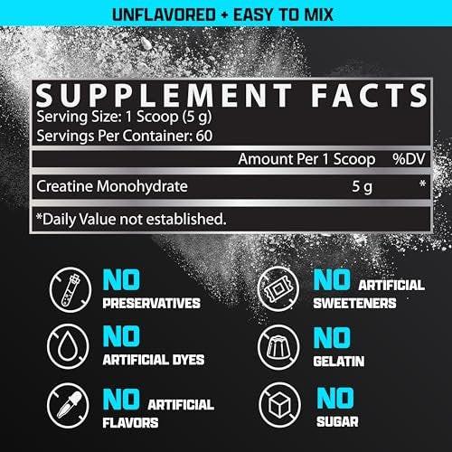 Nutrex Research Creatine Monohydrate Powder 60 Servings | Unflavored 5G Micronized Creatine Powder | Gluten Free - görsel 6