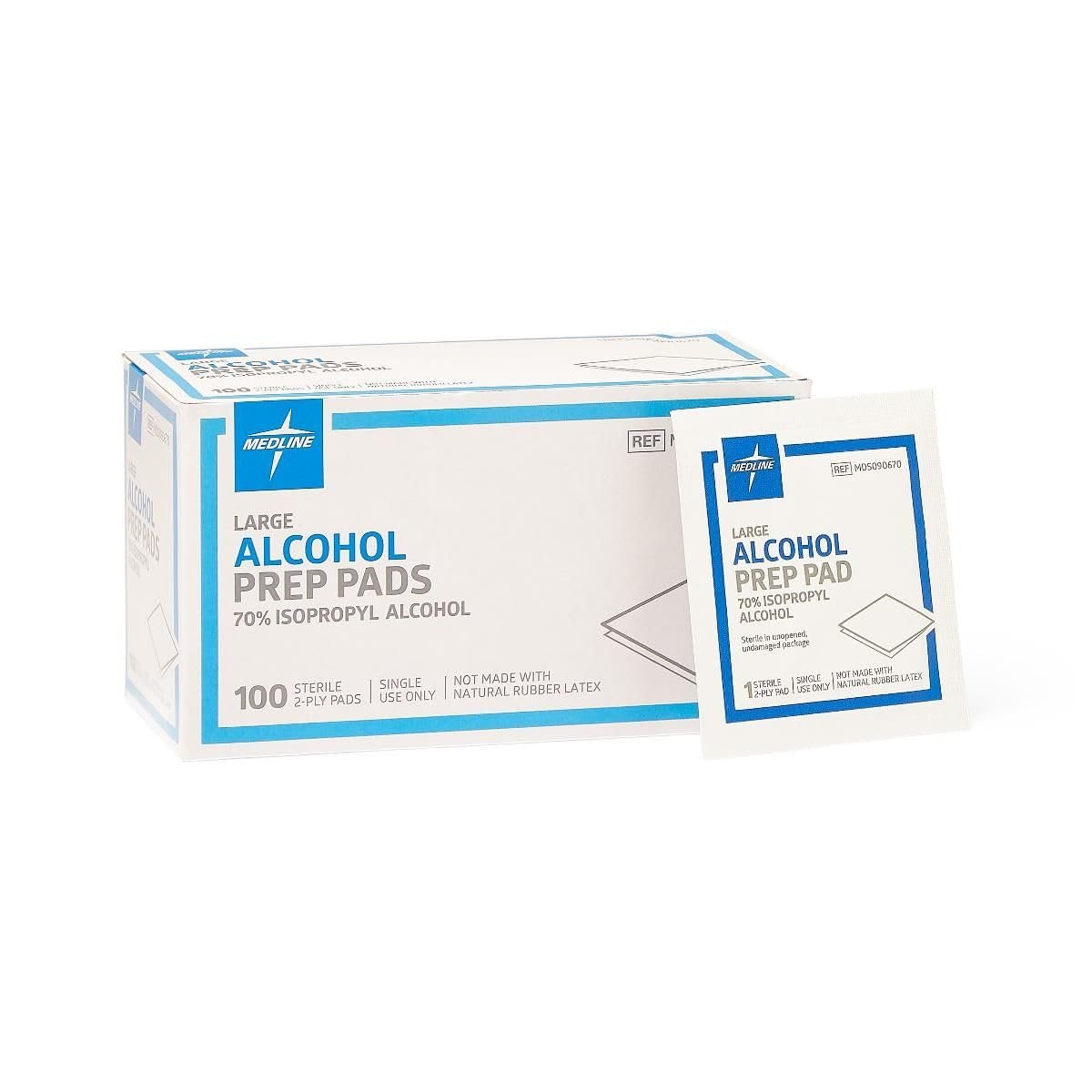 Medline Sterile Alcohol Prep Pads, Large, 100 Count - görsel 4