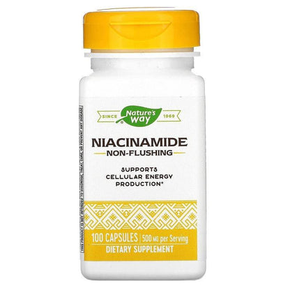 Nature's Way Niacinamide 500 mg, 100 Capsules - Vitamin B3 Supplement for Skin & Joint Health