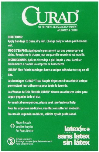 Curad Fingertip Adhesive Bandages, Food Service Blue Detectable Bandage, 100 Count, Fingertip 1.75" x 2" (Packaging may vary) - görsel 7