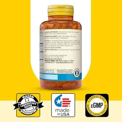 MASON NATURAL Glucosamine & Fish Oil Supplement with DHA & Omega 3 for Joint & Muscle Support, 1 Month Supply Softgel Pills