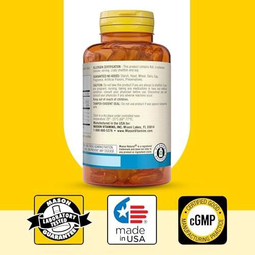 MASON NATURAL Glucosamine & Fish Oil Supplement with DHA & Omega 3 for Joint & Muscle Support, 1 Month Supply Softgel Pills - görsel 9