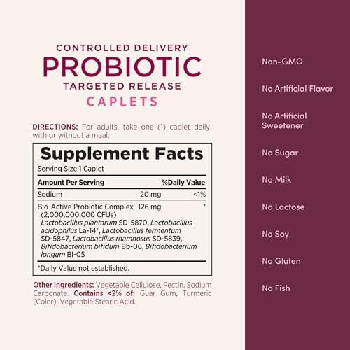 Nature's Bounty Probiotic, Controlled Delivery Dietary Supplement, Supports Digestive, Intestinal and Immune Health, 30 Caplets - görsel 8