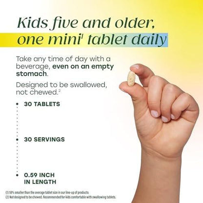 MegaFood Kids Vitamin B Complex – with Vitamin B12 & B6, Folate, Biotin, Zinc, Lemon Balm, L Theanine & More, Supports Cellular Energy Metabolism, Vegetarian, Gluten Free – 30 Mini Tablets